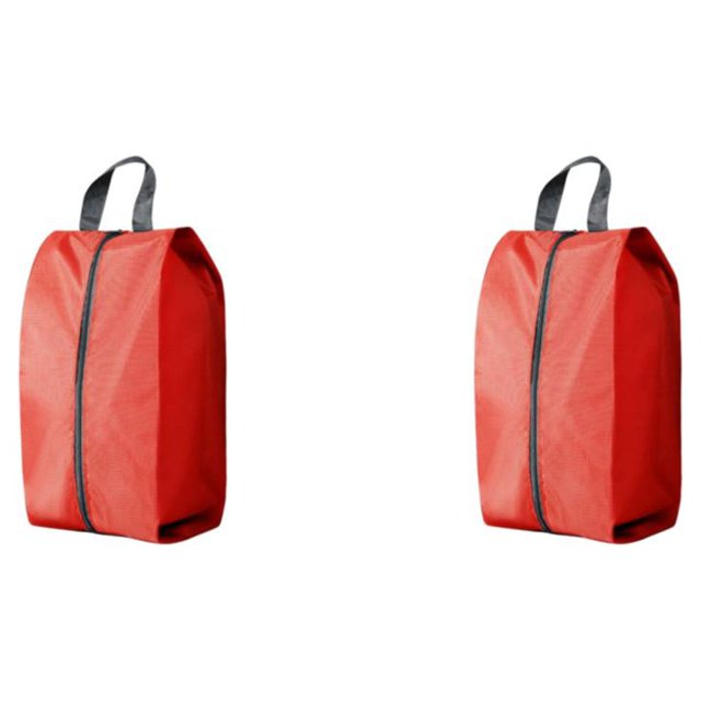relayinert Sac à Chaussures Imperméable et Anti-Humidité Protège les Articles Facile à Voyager Sac de Rangement pour Chaussures Polyester Pochettes de Chaussures de Voyage Rouge TG 2Set