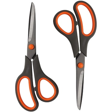 Scissors, 8" Scissors Bulk 2-Pack, Ultra Sharp Titanium Blade Shears, Comfort-Grip Handles, Sturdy Sharp Scissors for Office