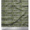 thumbnail image 1 of Soimoi Poly Georgette Fabric Stripe,Leaves & Floral Block Print Fabric by Yard 52 Inch Wide, 1 of 3