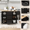 thumbnail image 4 of HOMCOM Kitchen Island on Wheels, Kitchen Cart with Drop Leaf Drawers Black, 4 of 10