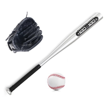 Ensemble de Balles de Baseball Batte de Baseball+Baseball+gants de Baseball Batte de Baseball en Alliage d'Aluminium 25 Po Gant de Baseball en PVC 10,5 Po Trousse de Baseball pour Jeunes Enfants
