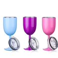 thumbnail image 1 of Verres à Vin en Acier Inoxydable avec Couvercle Double Paroi Isolée Gobelets Incassables Verres à Vin 10oz, 1 of 5