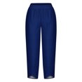 thumbnail image 4 of RXIRUCGD Capris d'Été Confortables et Amples pour Femmes, Couleur Unie, Bleu, Taille : 3TG, 4 of 5