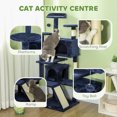 thumbnail image 4 of PawHut 54" Cat Tree Tower with Scratching Posts, Cat Condos, Dark Blue, 4 of 10