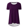 thumbnail image 4 of Tuniques d'Été pour Femmes à Col Rond, Manches Courtes, Coupe Ample, T-Shirts Confortables pour Femmes, Décontractés, Confortables et Fluides, Chemisiers pour Dames, 4 of 5