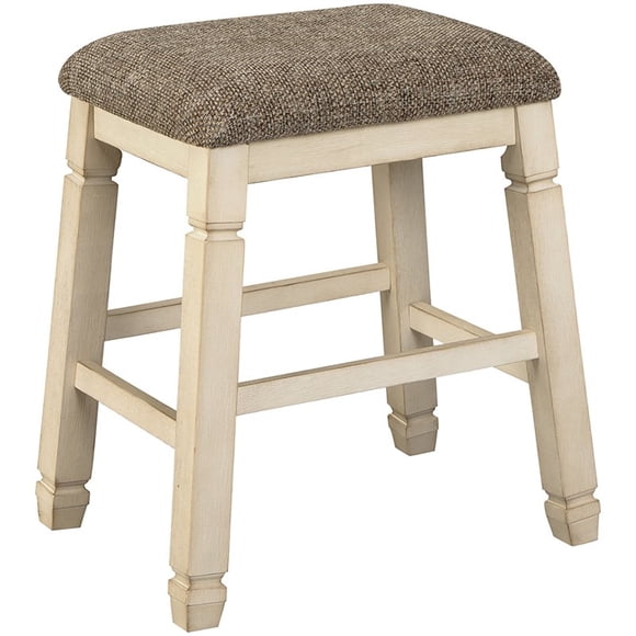 Ashley Furniture Bolanburg 24" Upholstered Counter Stool in Antique White