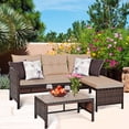 thumbnail image 1 of Costway 3PCS Patio Wicker Rattan Sofa Set Outdoor Sectional Conversation Set Garden Lawn, 1 of 9