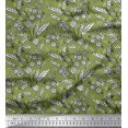 thumbnail image 1 of Soimoi Rayon Fabric Leaves & Floral Block Decor Fabric Printed Yard 56 Inch Wide, 1 of 3