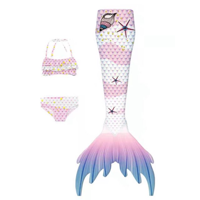 Wangsaura Girls Swimsuit, Princess Bikini Set 3 Pieces Bathing Suit Cosplay Costume