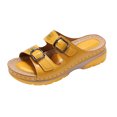 thumbnail image 1 of Womens Leisure Vacation Comfortable Belt Buckle Wedge Beach Sandals, 1 of 9