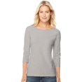 thumbnail image 1 of Hanes 00090563950850 T-Shirt Raglan pour Femmes en Coton Extensible, Gris Chiné - 2TG, 1 of 2