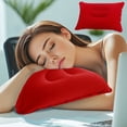 thumbnail image 2 of W-539 Red Inflatable Plush Napping Pillow Rectangular Large Outdoor Camping Cushion Travel Comfort Pvc Material #t752t, 2 of 7