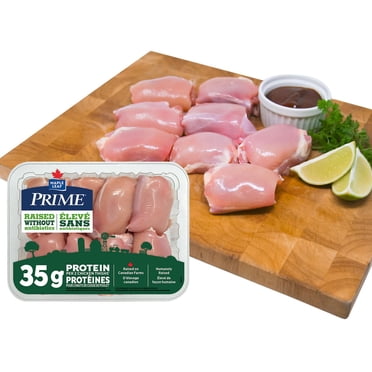 Prime Boneless Skinless Chicken Thighs Raised Without Antibiotics, 8 pc, 0.51 - 0.69 KG