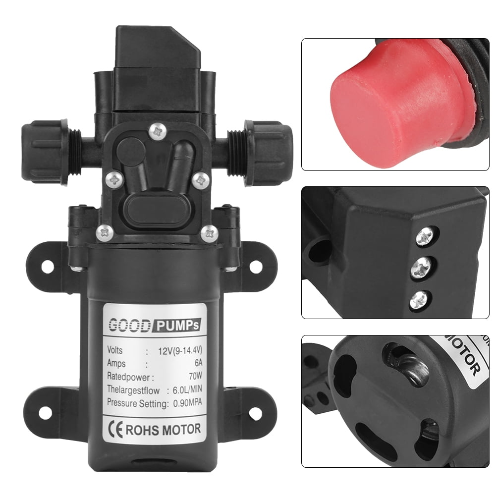 POCREATION 70W Self Priming Pump, 12V Water Pump, For Water Drill Adding Water Water Pump
