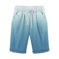 thumbnail image 1 of Plebaso Men's Stylish Shorts Gradient Color Summer Beach Shorts Drawstring Casual Knee Length Shorts, 1 of 3