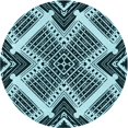 thumbnail image 1 of Ahgly Company Tapis d'Intérieur Ronds Lavables à la Machine, Style Transitionnel, Bleu Lagon Bleu, Tapis de Zone, 6 Pieds Rond, 1 of 7