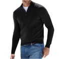 thumbnail image 1 of Men's Fashion Wool Sweater Stand Up Collar Solid Long Sleeved Knitted Pullovers, 1 of 2