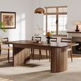 thumbnail image 1 of Tribesigns 78.7" Extra Long Dining Table for 6-8 People, Large Farmhouse Kitchen Table with Wooden Tabletop, Rustic Style Rectangular Dinner Table for Dining Room, Kitchen, Living Room, Walnut, 1 of 8