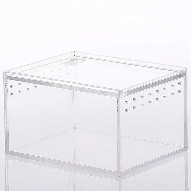 Reptile Habitat Terrarium Breeding Box Transparent Acrylic Leak-proof Cage Spider Lizard Scorpion Habitat Insect Feeding Box
