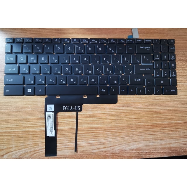 Clavier US RU pour MSI Crosshair 15 15-A11U 15-B12U B12UEZ GF66 MS-1582 GL66 GF76 GL76 MS-17L1 MS-17H3 V203222CK1 Rétroéclairé RU Blanc Rétroéclairé