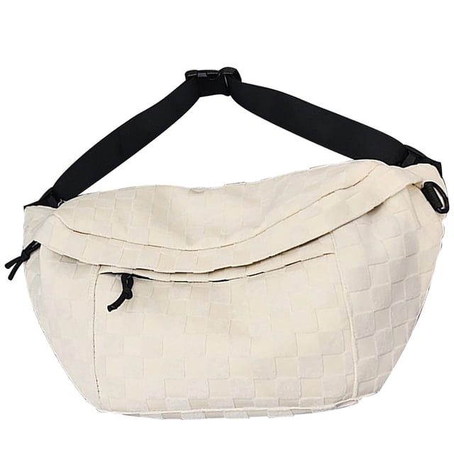 Womens Summer Fashionable Plaid Pattern Zipper Belt Bag