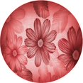 thumbnail image 1 of Ahgly Company Tapis d'Intérieur Ronds Transitionnels Rouges Lavables à la Machine, 3 Pieds Rond, 1 of 7