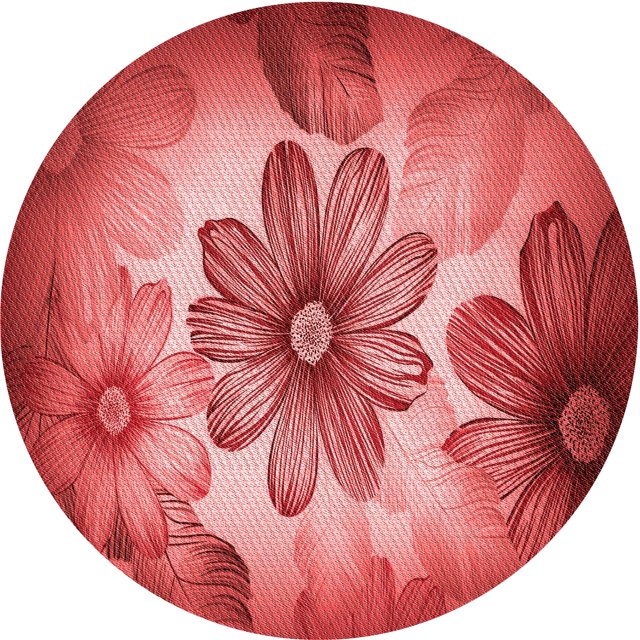 Ahgly Company Tapis d'Intérieur Ronds Transitionnels Rouges Lavables à la Machine, 3 Pieds Rond