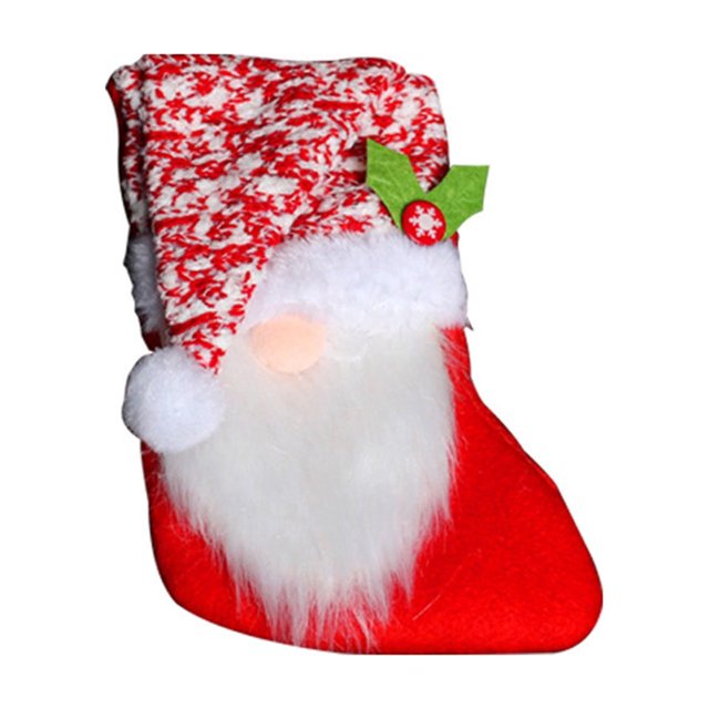 XZNGL Christmas Stocking Rudolph Gift Socks Faceless Old Man Candy Bag Pendant