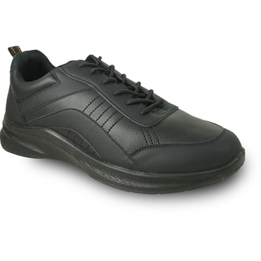 vangelo Professional Slip Resistant Men Lace Up Work Sneaker for Food Service Health Care Nurse JIMMY-4 Black