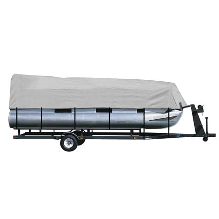 Icover Trailerable Pontoon Boat Cover, Heavy Duty Fits 17 To 20Ft Long & Beam Width Up To 102In Pontoon Boat With Storage Bag, Heavy-Duty Waterproof Stormproof, Fade-Resistant Polyester, Grey