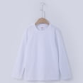 thumbnail image 2 of MIASHUI T-Shirt à Manches Longues Col Rond pour Filles Décontracté Couleur Unie Basique, Blanc, 6-7 Ans, 2 of 3
