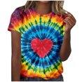 thumbnail image 5 of Pisexur Hauts d'Été pour Femmes, Hauts pour Femmes, Hauts de Sortie pour Femmes, Hauts pour Dames, T-Shirt à Manches Courtes Col Rond Imprimé Mode Décontractée Violet,G, 5 of 5