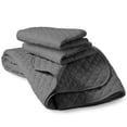 thumbnail image 2 of Bare Home Quilt Set - 3 Piece - Diamond Stitched Bedspread Coverlet - King, Gray, 2 of 4