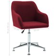 thumbnail image 4 of vidaXL Chaises de Salle à Manger Pivotantes 2 Pcs Tissu Rouge Vin, 4 of 5