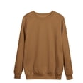 thumbnail image 4 of Yuyuzo Hauts d'Automne pour Femmes Chandails à Col Rond Manches Longues Chandail Uni à Enfiler T-Shirts Coupe Ample, 4 of 4