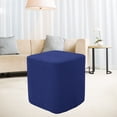 thumbnail image 4 of Housses Extensibles pour Repose-Pieds Carrés, Housse Décorative pour Pouf, Protecteur Bleu Foncé, 4 of 7