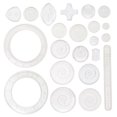thumbnail image 1 of 1 Ensemble 22 Pcs Kit de Dessin Multifonction Outils de Dessin Créatifs (Transparent), 1 of 6