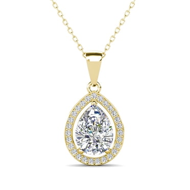 Cate & Chloe Isabel Collier Pendentif Plaqué Or Jaune 18k avec Diamants Simulés Cadeau pour Femmes
