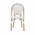 thumbnail image 4 of Outdoor PE Ratten and Aluminum French Bistro Chairs, Set of 2, Rusted Grey & White, Bamboo Print Finish, 4 of 5