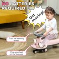 thumbnail image 4 of Qaba Kids Wiggle Car with Parent Traction Rope, Music, Light, Pink, 4 of 9