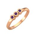 thumbnail image 2 of Bague Empilable pour Femme en Forme Ronde en Améthyste en Argent Sterling 925 Vermeil Rose Bijou Délicat, 2 of 4