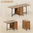 thumbnail image 3 of HOMCOM Folding Dining Table with 4-Shelves, Drop Leaf Kitchen Table, Brown, 3 of 10