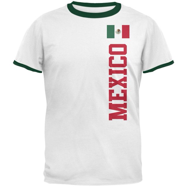 T-shirt à Col Contrastant pour Hommes World Cup Mexico