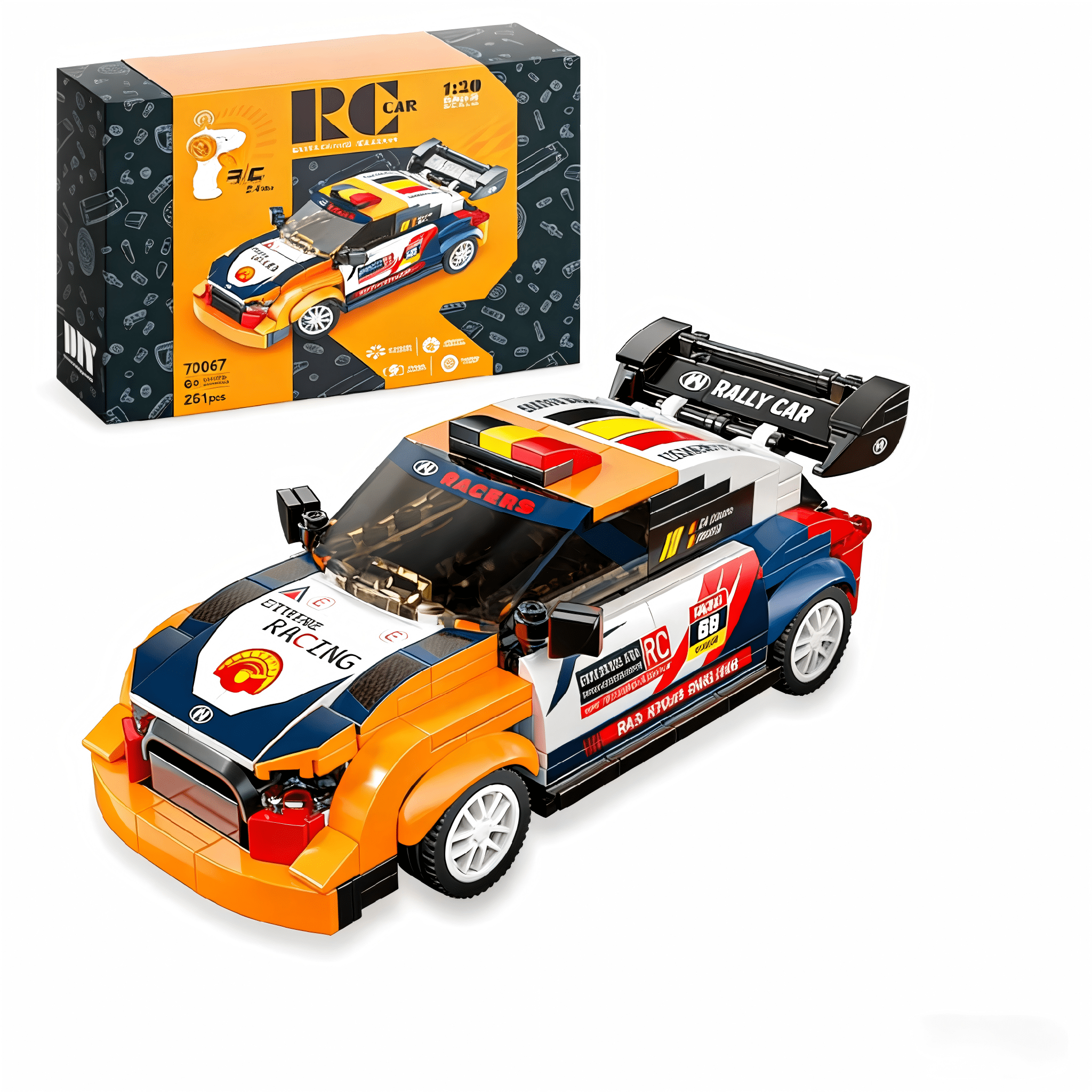 Racing Car Building Set, 1:20 Scale 261 PCS Building Blocks, Car Building Blocks Collectible Contruction Gift for Teens and Adult, Christmas Birthday Gifts for Boys Kids 4 5 6 7 years