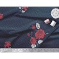 thumbnail image 3 of Soimoi Rayon Fabric Dot,Leaves & Rose Flower Print Sewing Fabric Yard 56 Inch Wide, 3 of 3
