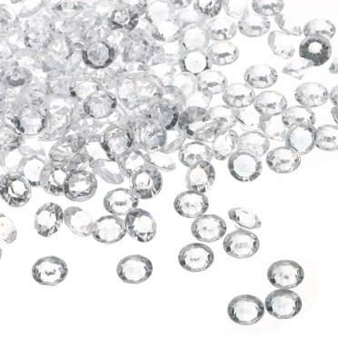 Unique Bargains 1000 Pieces Acrylic Diamonds Vase Fillers 10mm Fake Crystals Gems Wedding Table Scattering Diamond, Transparent