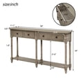 thumbnail image 3 of Newest Console Table Sofa Table Easy Assembly with Two Storage Drawers and Bottom Shelf for Living Room, Entryway (Gray Wash), 3 of 9