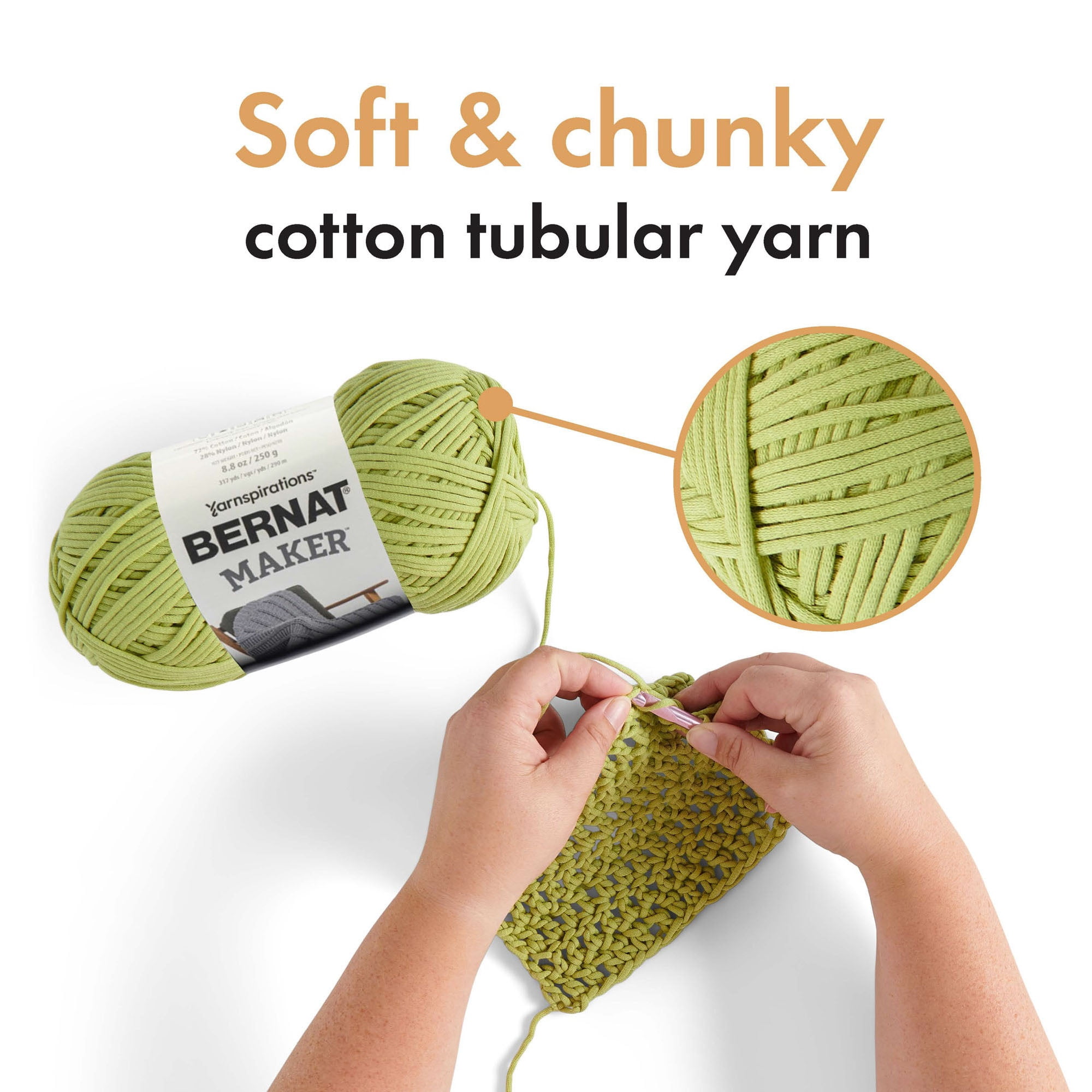 Bernat® Maker™ #5 Bulky Cotton fil, 8.8oz/250g 317 Yards