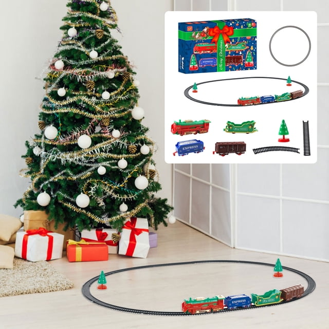 LSLJS Christmas Toy Train Electric Rail Car Children's Car Gift Xmas Train Gift for Kid