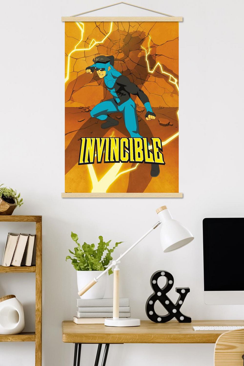 Invincible: Season 3 - Blue Suit Teaser One Sheet Wall Poster with Magnetic Frame, 22.375" x 34"